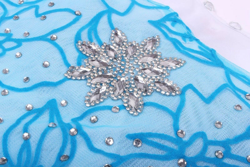 JerrisApparel Princess Dress Queen Costume Cosplay Dress Up with Accessories (8-9, Blue with Accessories) - Image 4